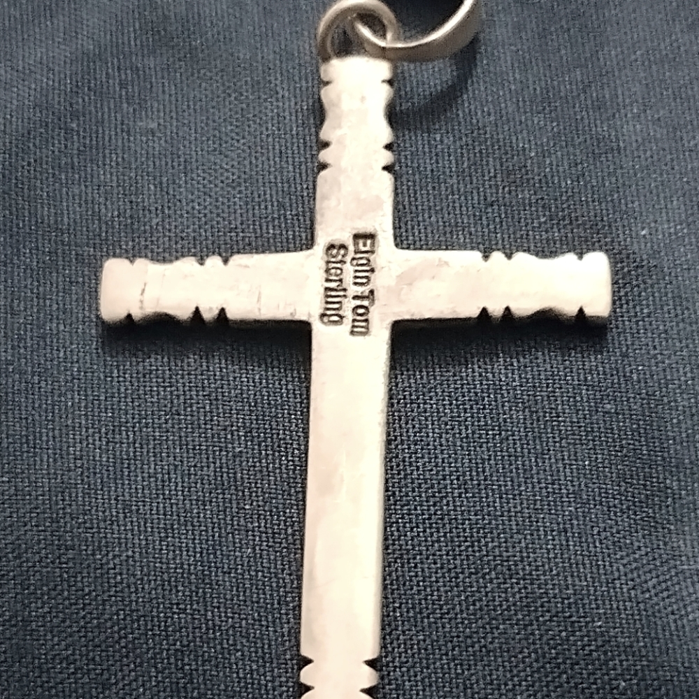 Navajo Artist Elgin Tom Vintage Collectible Cross pendant.